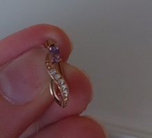 boucles d'oreilles pour enfants argent Ag 925 et améthystes