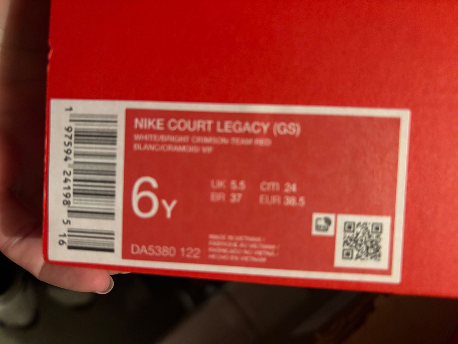 Nike Scarpe per ragazzi: Nike Sneaker Gr. 38.5, White/Red, – Usato da Winterthur venduto da NatMet11 9