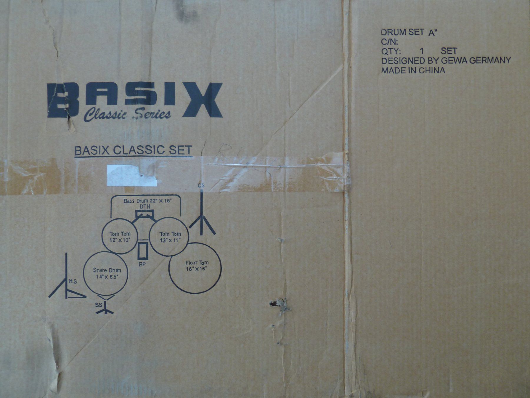 Musikinstrumente: Schlagzeug - Drumset / Basix Classic Series / Schwarz – Neu (gemäss Beschreibung) aus Schlattingen von  5