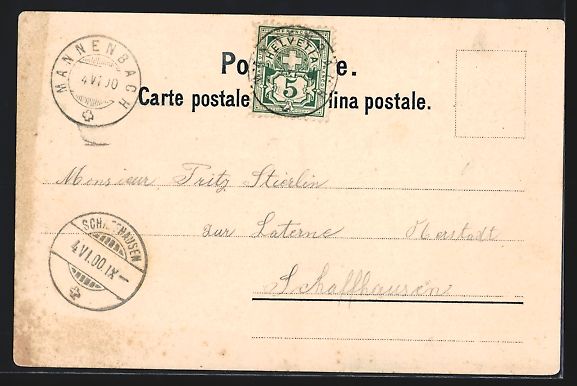 Ansichtskarten: Litho Mannenbach, Gasthaus u. Pension zu – Gebraucht aus Berlin von bartko-reher 1