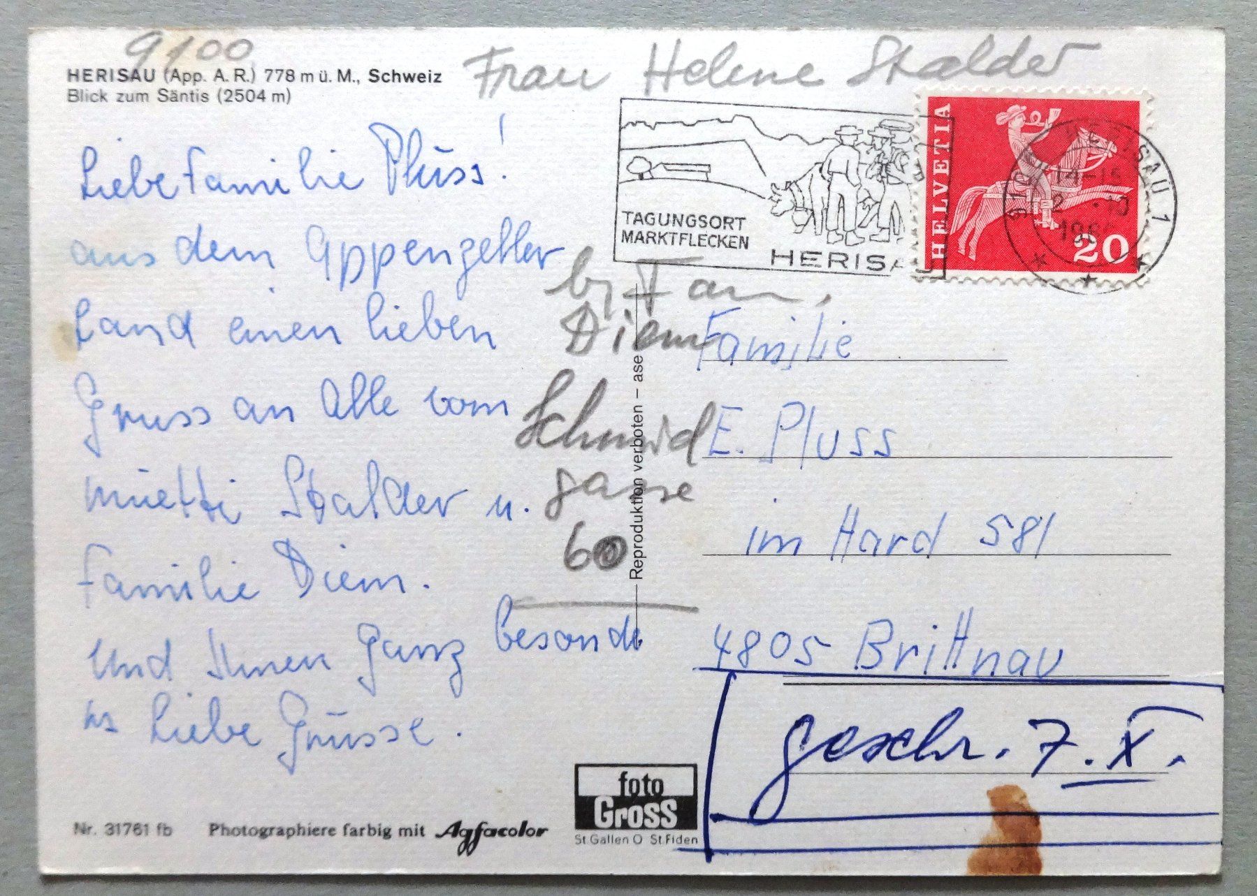 Cartoline postali: Herisau (App. A.R.) 778 m ü.M. – Difettoso da Fétigny venduto da Billy2miny 1