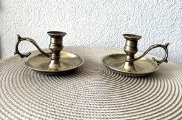 2 Kerzenhalter aus Messing