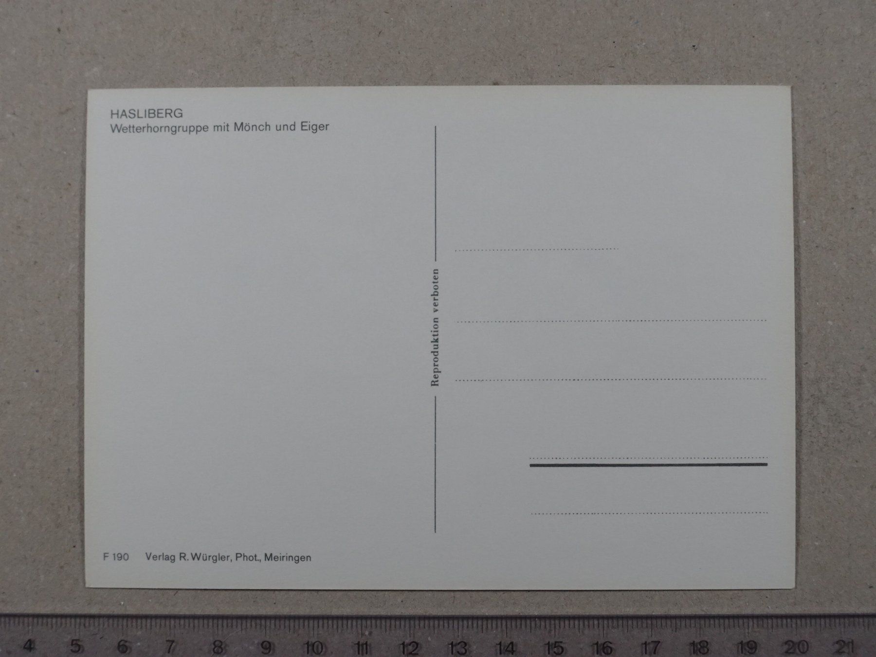 Cartoline postali: Hasliberg, Wetterhorngruppe, Mönch, Eiger – Usato da Lenzburg venduto da fh1 1