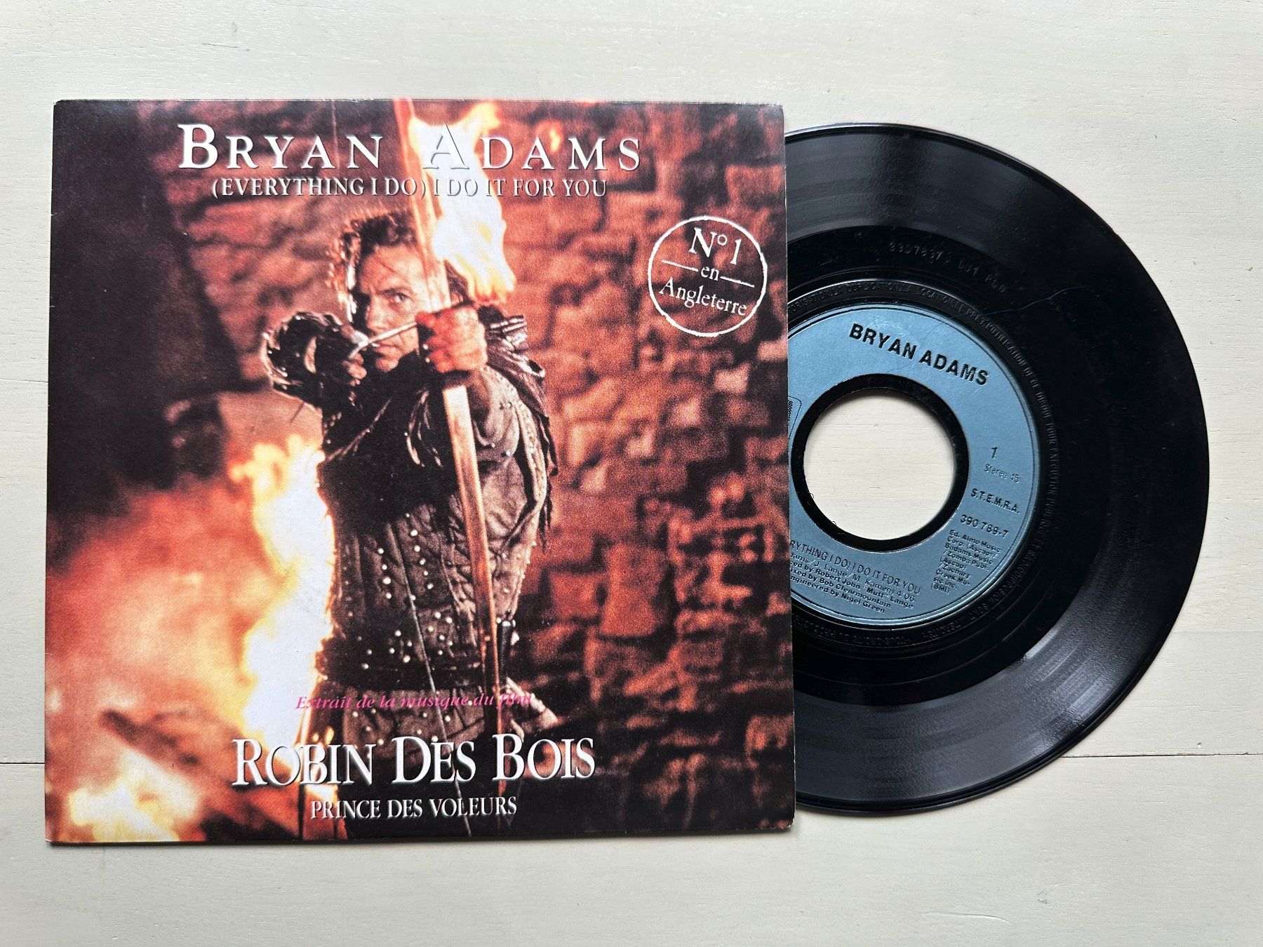 Schallplatten: BRYAN ADAMS tolle Single Everything I do ROBIN HOOD 80' diff – Gebraucht aus Basel von Partridge