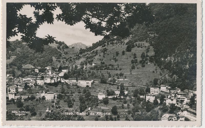 Cartoline postali: Arogno Saluti da ... + 1939 – Usato da Emmenbrücke venduto da teestube