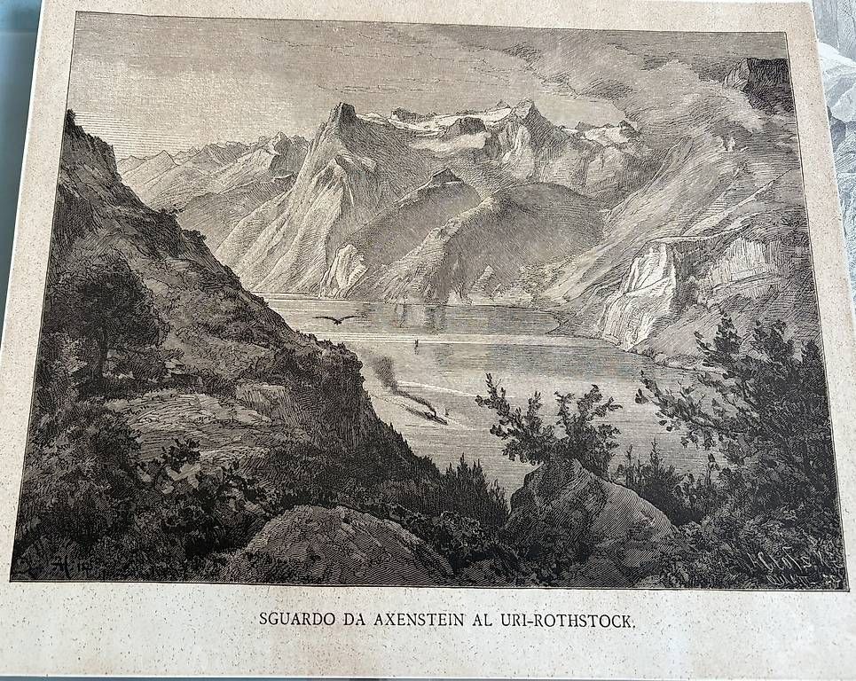 Incisioni: alter Stich von Axenstein mit Uri-Rotstock/Uri – Usato da Altdorf UR venduto da Muheim60