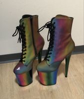 Pleaser Flamingo Rainbow Reflective High Heels/Stiefelette