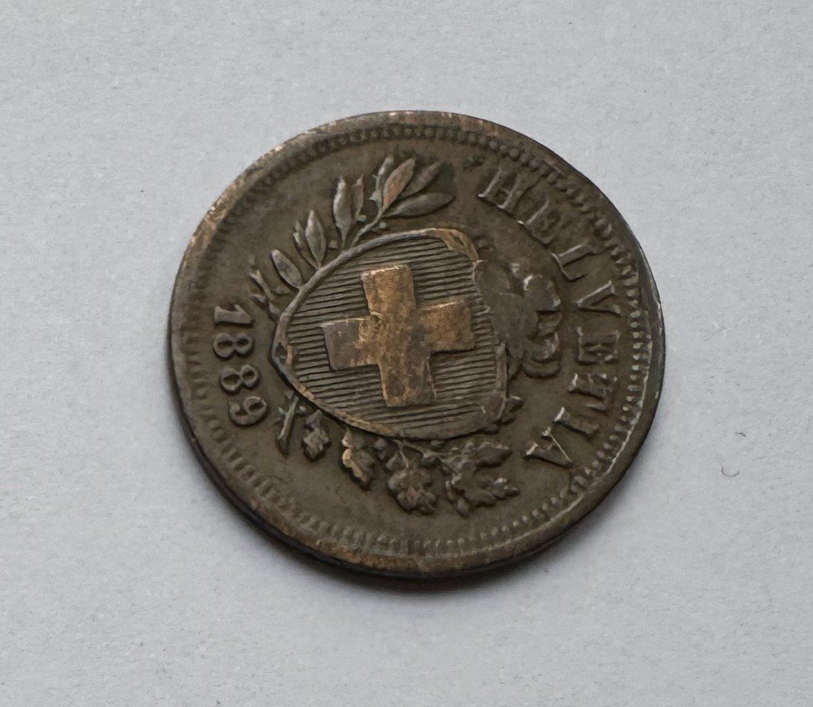 Alle Münzen: 1889 1 Rappen ss-vz – Gebraucht aus Kirchberg SG von Helveticus00 1