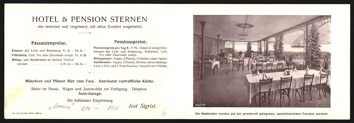 Altre raccolte & rarità: Klapp-Vertreterkarte Flüelen, Jost Sigr – Usato da Berlin venduto da bartko-reher 1