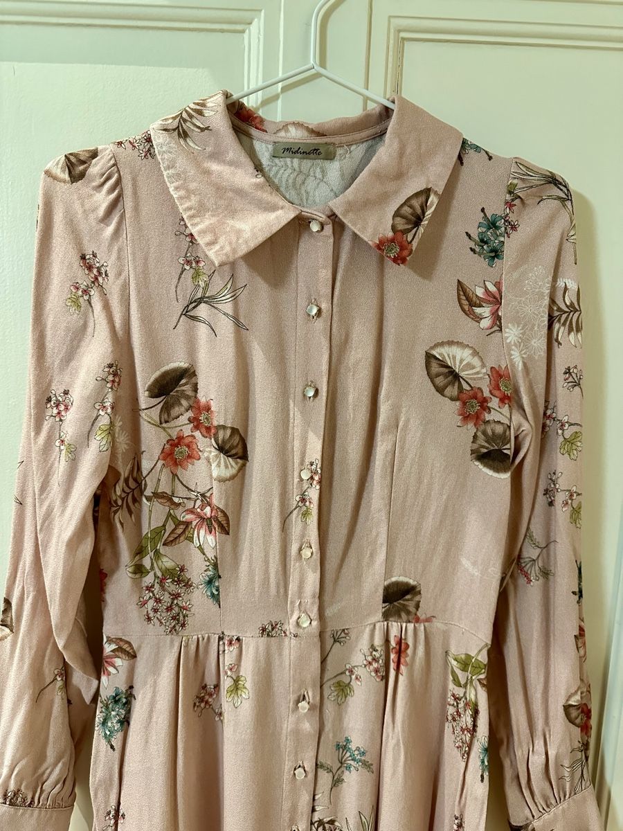 Vestiti: Pink Floral Midi Dress – Usato da Genève venduto da gra_xlk7 2