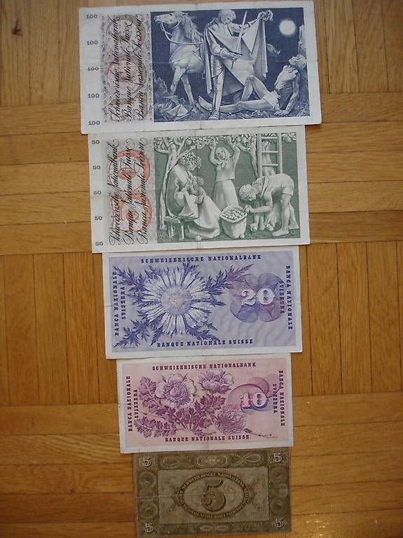 Banconote: SCHWEIZER BANKNOTENSATZ – Usato da Niederweningen venduto da tsnuk333 3