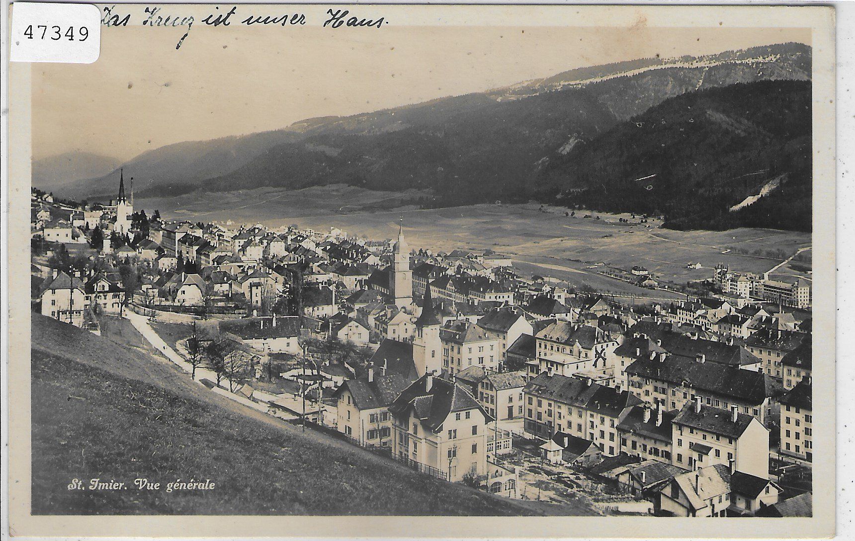 Cartoline postali: St. Imier - Vue generale – Usato da Ettingen venduto da Kartenplanet