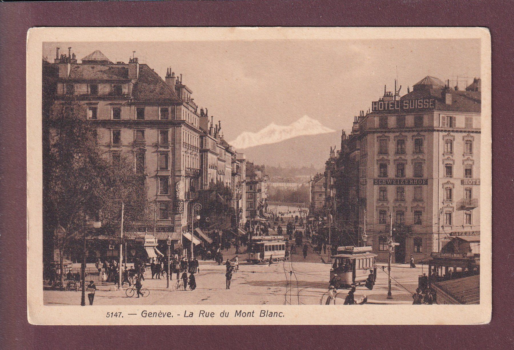Cartoline postali: GENEVE - Hôtel Suisse - Tram – Usato da Pully venduto da nicecards