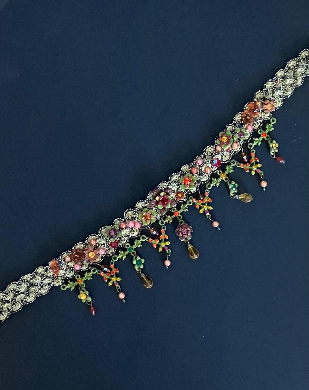 Catenine: Chocker Halskette mit Blumen und Perlen – Usato da Meilen venduto da ChristineL01 3
