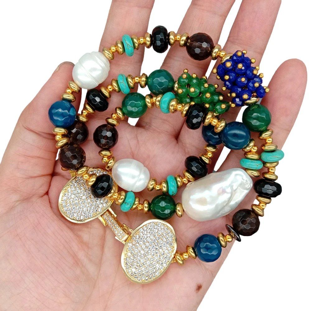 Catenine: Lua 56 cm Achat Perle Halskette Echt Collier agates perles – Nuovo (secondo la descrizione) da Prilly venduto da ilyria73 4