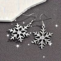 Winter Ohrhänger Schneeflocke Silber Look, Neu & Süss!