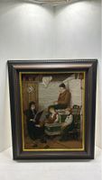 Antikes Gobelinbild mit Rahmen