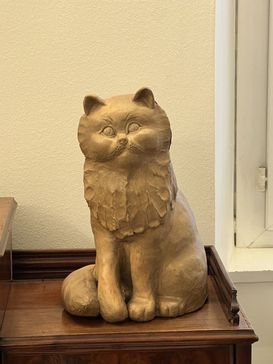 Statuette de chat en terre cuite artisanale | athezza
