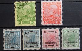 Österreich Kreta ex. Kat. 1-18 */gest. 1903/08 Kat. 96 Euro