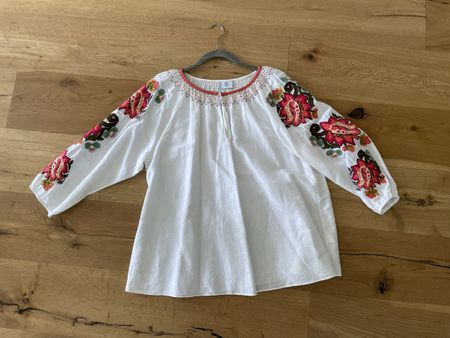Bogner Tunika, Grösse 42,, weiss Blumenstickerei