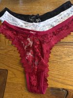 3x String-Tanga-Unterwäsche-Spitzen-Sexy- Grösse M
