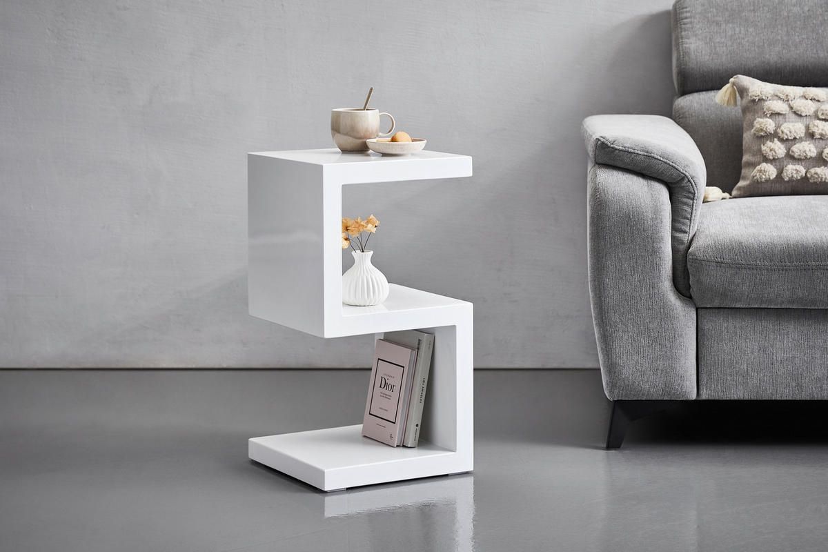 Tavoli: Beistelltisch Weiss Z-Form 2 Ablagen  – Usato da Muri AG venduto da mar_8cyq