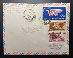 VIETNAM  Luftpost von Saigon in die USA 1952