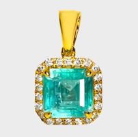 Anhänger Gold Smaragd Diamant