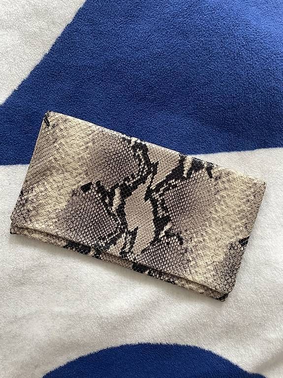 Borse da donna: ABRO Clutch  Python / Schlangenleder-Optik  Beige Schwarz – Usato da Biel/Bienne venduto da ker_5tly