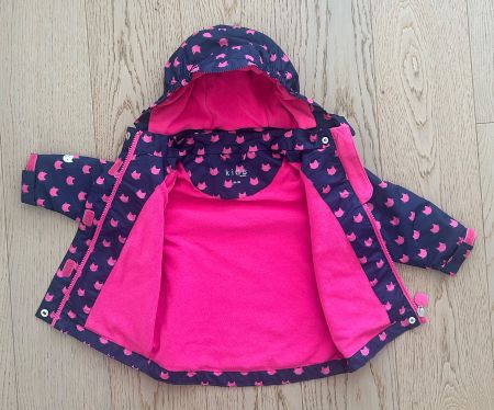 Regenjacke mit Katzenmotiv Gr. 86/92 - sehr guter Zustand!