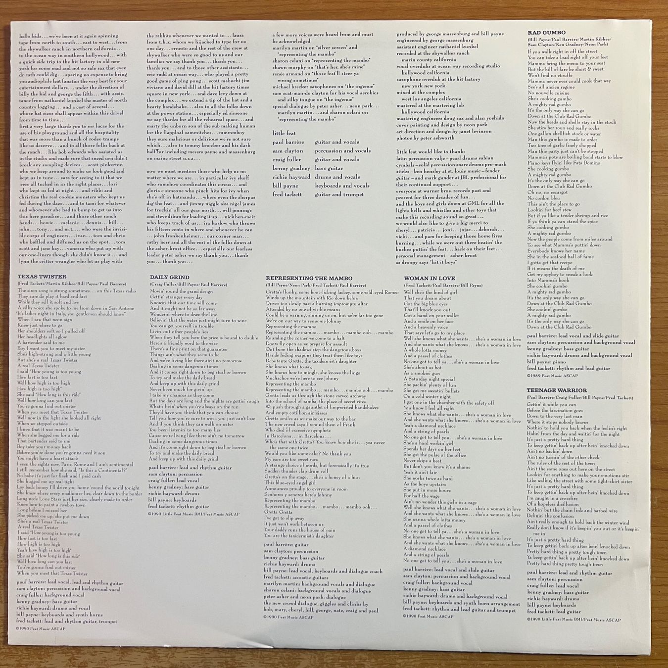 Vinyles: Little Feat - Representing The Mambo / 1. EU-Press. 1990 TOP – D'occasion à Gais par soundcave57 2