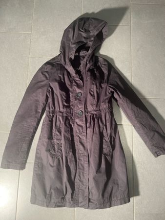 Schwarze Übergangsjacke/mantel mit Kapuze, Grösse 36, H&M