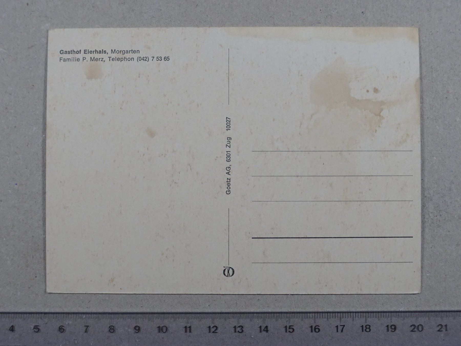 Cartoline postali: Morgarten, Gasthof Eierhals, Auto – Usato da Lenzburg venduto da fh1 1