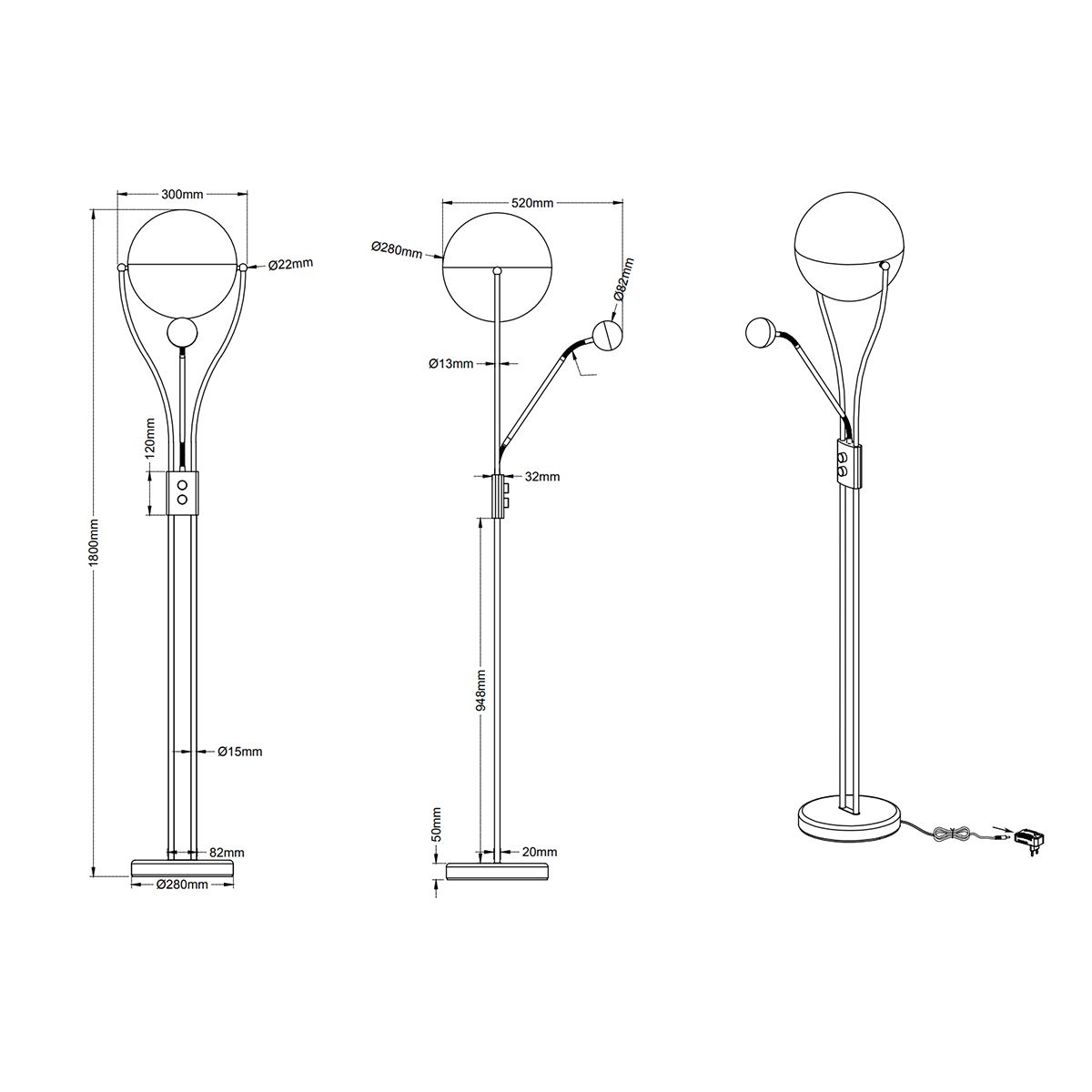 Lampen: LED Fluter, Stehleuchte, 180 cm Höhe – Neu (gemäss Beschreibung) aus Kreuzlingen von Smart-Light 5