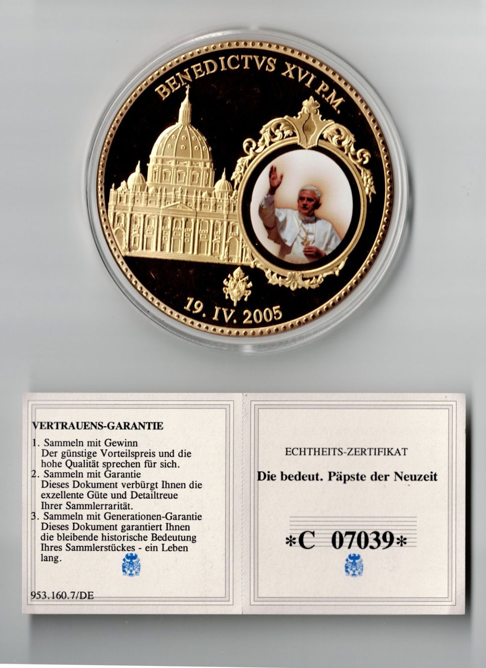 Medaillen: Benedict_XVI._Zertifika_C 07039 – Neu (gemäss Beschreibung) aus Hombrechtikon von Fraese01