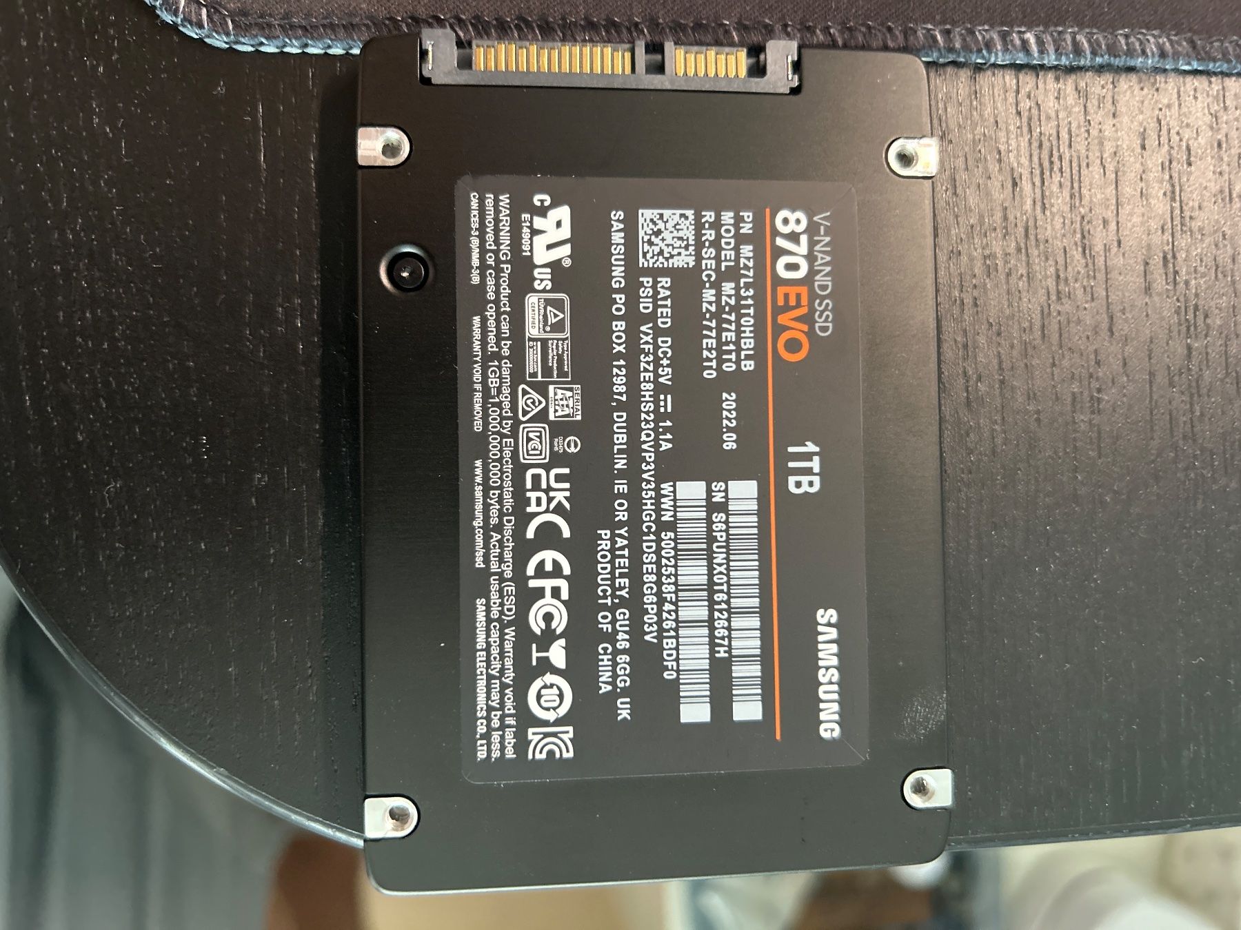 Samsung Speicherkarten: Samsung 870 EVO SSD 1TB – Gebraucht aus Wallisellen von dus_5tjk
