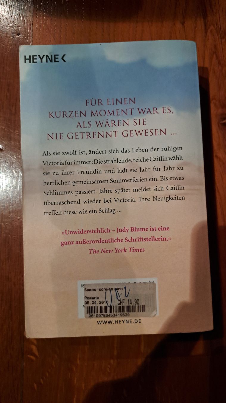 Libri: Judy Blume Sommer-Schwestern – Usato da Saanen venduto da MountainLove.44 1