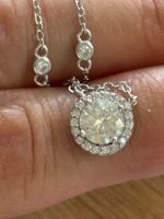 🌹Luxus 1ct.Kette Silber Moissanite sehr Brillant