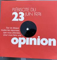 Flexi-disc rare - Plébiscite du Jura (23 juin 1974)