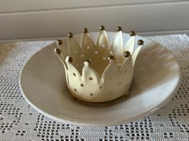 Kerzenhalter Krone Vintage Shabby Chic Deko Frühling