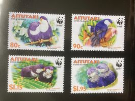Aitutaki 2002 Satz WWF Saphirlori Papagei postfrisch