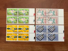 1988 CH Erstag gest.Viererblock mit Tab  (K130)