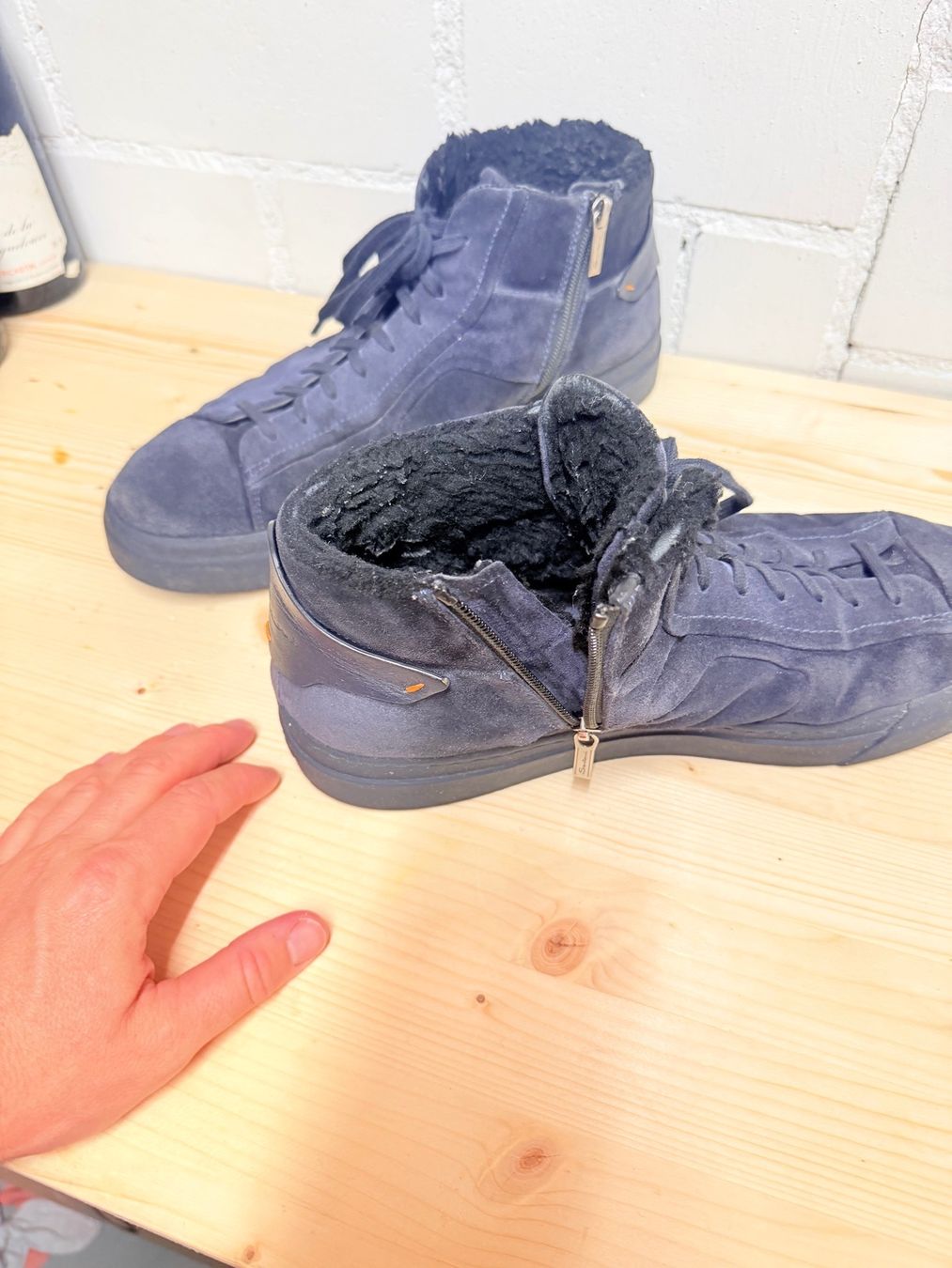 Santoni Scarpe da uomo: Santoni High-Top Sneaker "Oceanblue" mit Lammfell-Futter NFC – Usato da Root venduto da Jo.Di 5