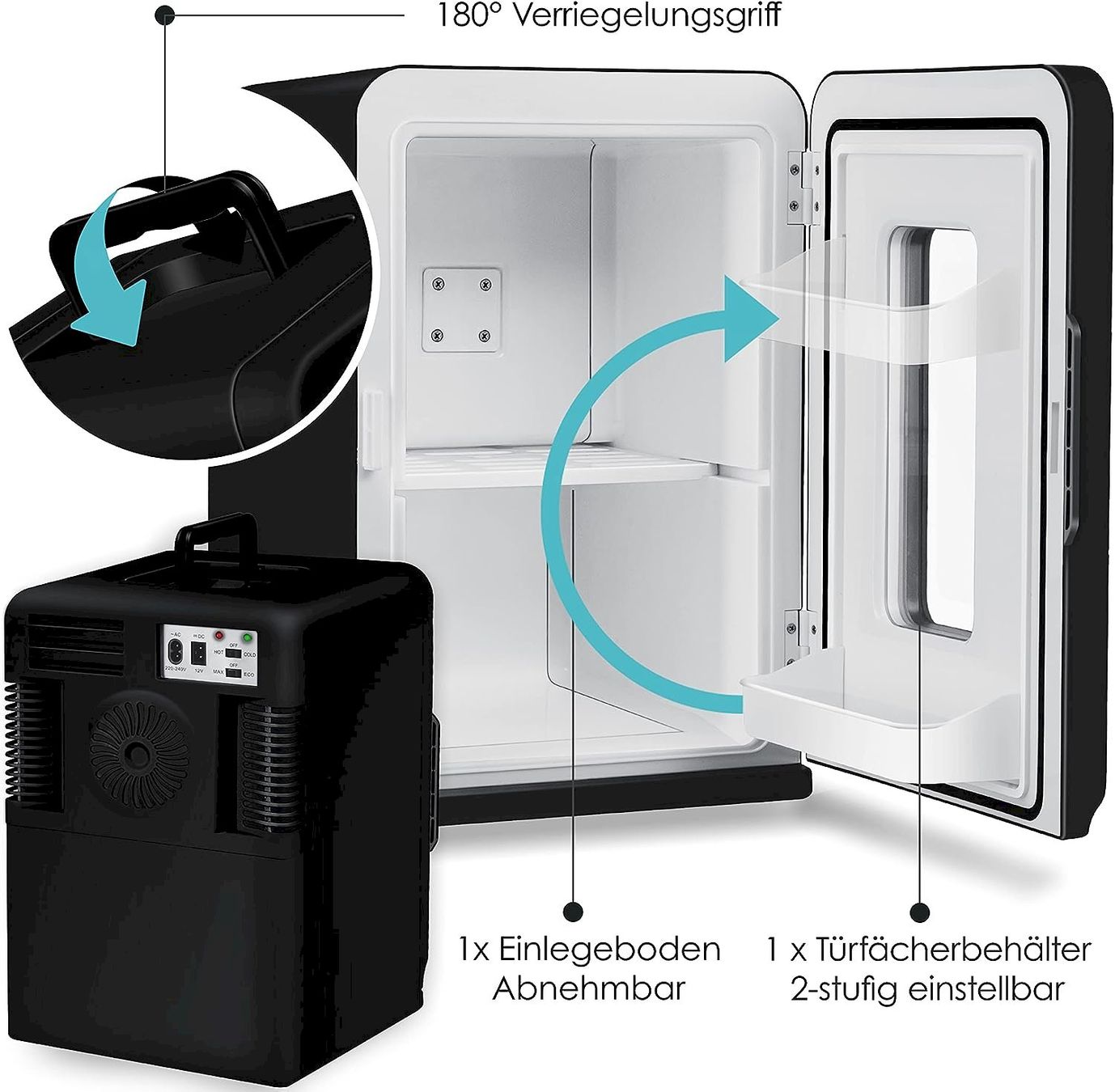 Mobicool Frigoriferi & Refrigeratori: KESSER Mini Kühlschrank 15L Schwarz – Nuovo e nell'imballaggio originale da Bottighofen venduto da zaap 4
