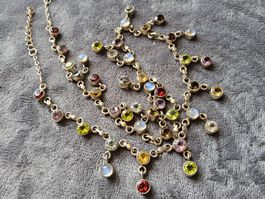 Sterling Silber Edelstein Halskette Collier, Wunderschön