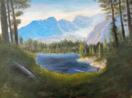 Berg Landschaft Gemälde 60x80 cm
