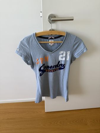 Superdry Damen T-Shirt, Grösse S, hellblau, Top Zustand!