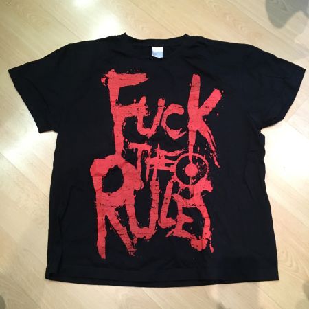 Stedman Comfort Cotton Fuck The Rules T Shirt schwarz rot XL