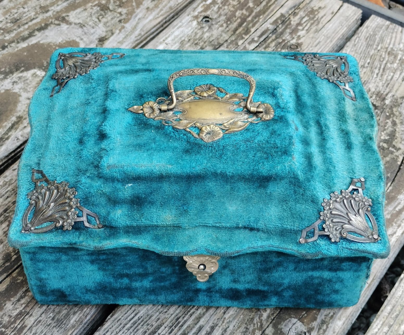 Cassapanche: Napoleon ||| Antike Blaue Samt Schmuckbox – Usato da schwyz venduto da larry91sz