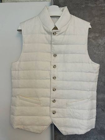 Weste Suitsupply weiss, Grösse L, Leinen / Daunen